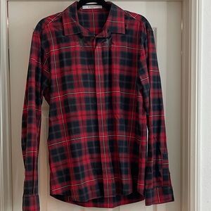 Givenchy Red and Black Checkered Men's Shirt